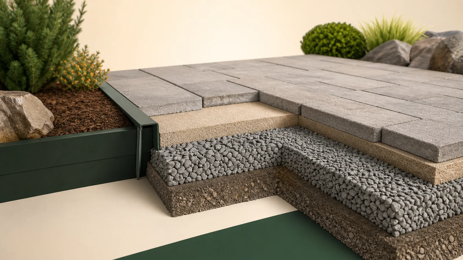 Calcolatore per un patio pavimentato